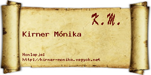 Kirner Mónika névjegykártya